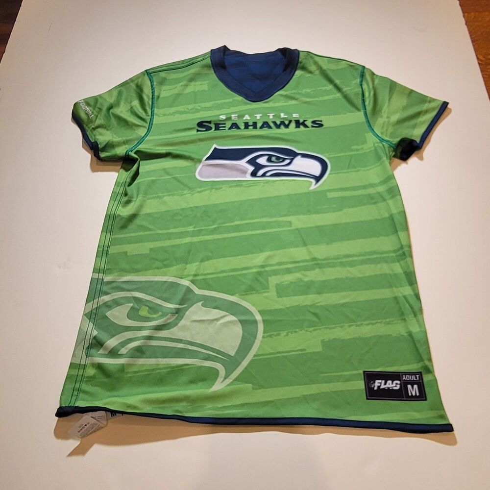 NFL FLAG Seattle Seahawks NFL Football Jersey Adult M Blue & Green